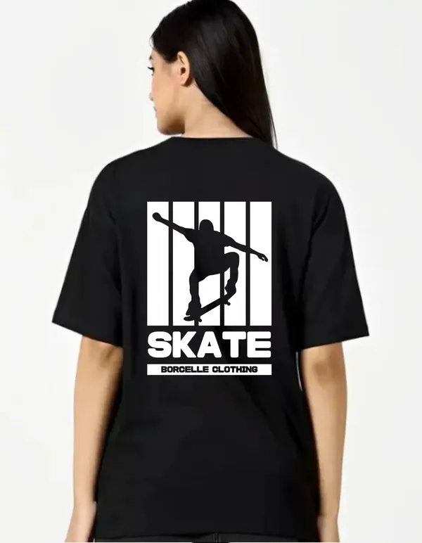 Black_Cotton_Blend_Trendy_Skate_T-Shirt_Back_Print_For_Women