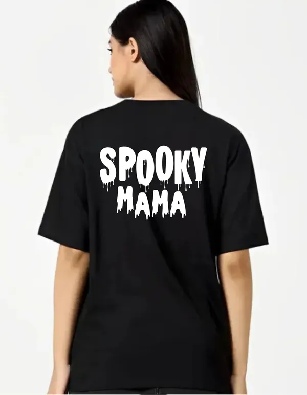 Black_Cotton_Blend_Trendy_Spooky_Mamaa_T-Shirt_Back_Print_For_Women