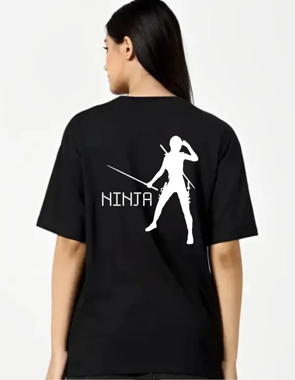 Black_Cotton_Blend_Trendy_Ninja_T-Shirt_Back_Print_For_Women