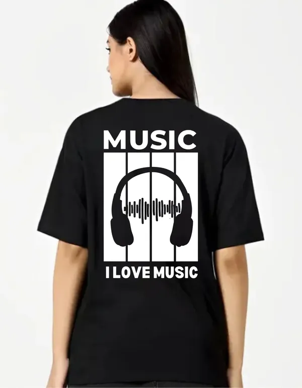Black_Cotton_Blend_Trendy_Music_T-Shirt_Back_Print_For_Women