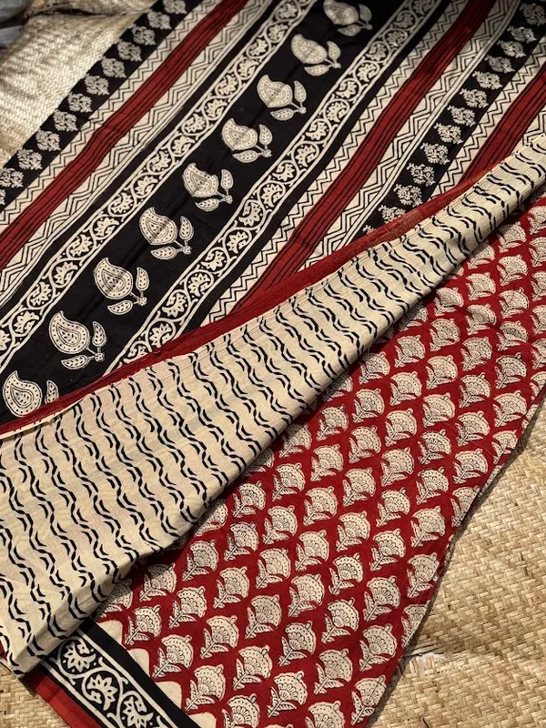 Bagru_Floral_Buti_Hand_Block__Cotton_Saree