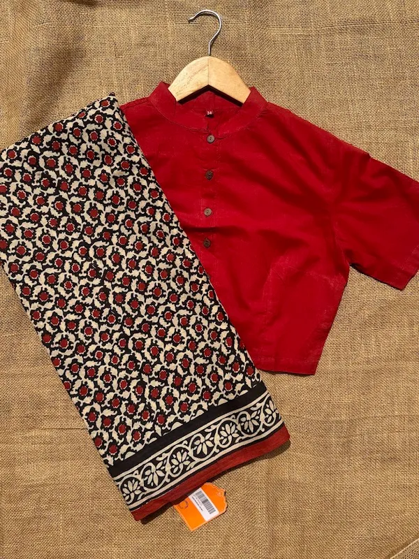 Bagru_Gulnaar_Floral_Mulmul_Saree_with_Blouse_Piece
