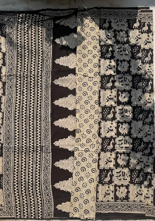 Bagru_Shyama_Kalamkari_Heritage_Saree_with_Blouse_Piece