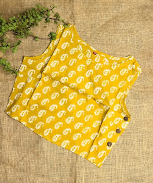 Mustard_Paisley_Sleeveless_Cotton_Blouse