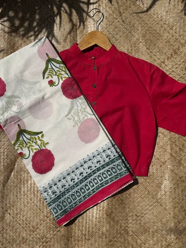 Cherry_Red_Mandarin_Collar_Cotton_Blouse