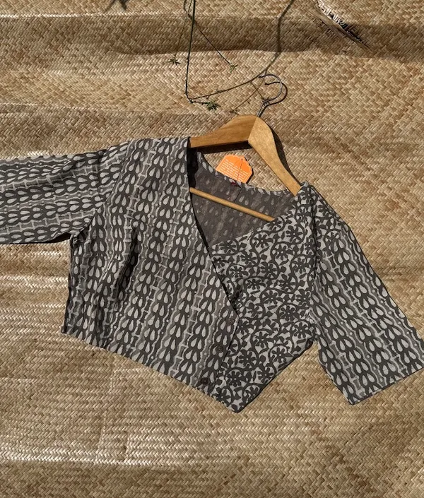 Dabu_Grey_Angrakha_Cotton_Blouse