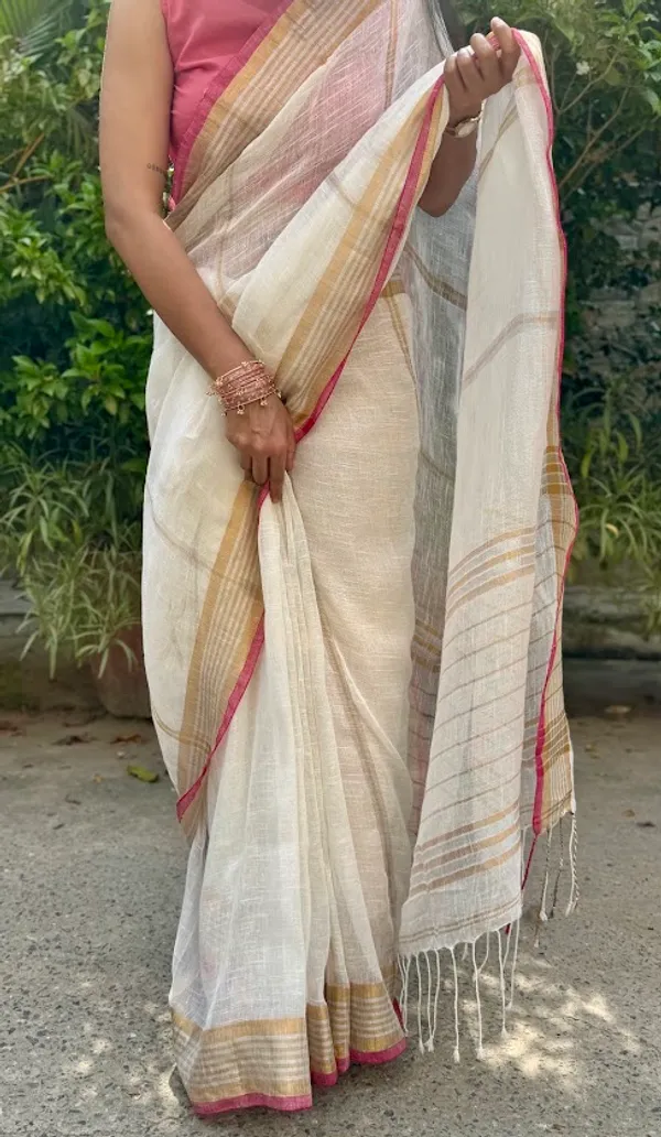 Gulnar_Ivory_Linen_Saree