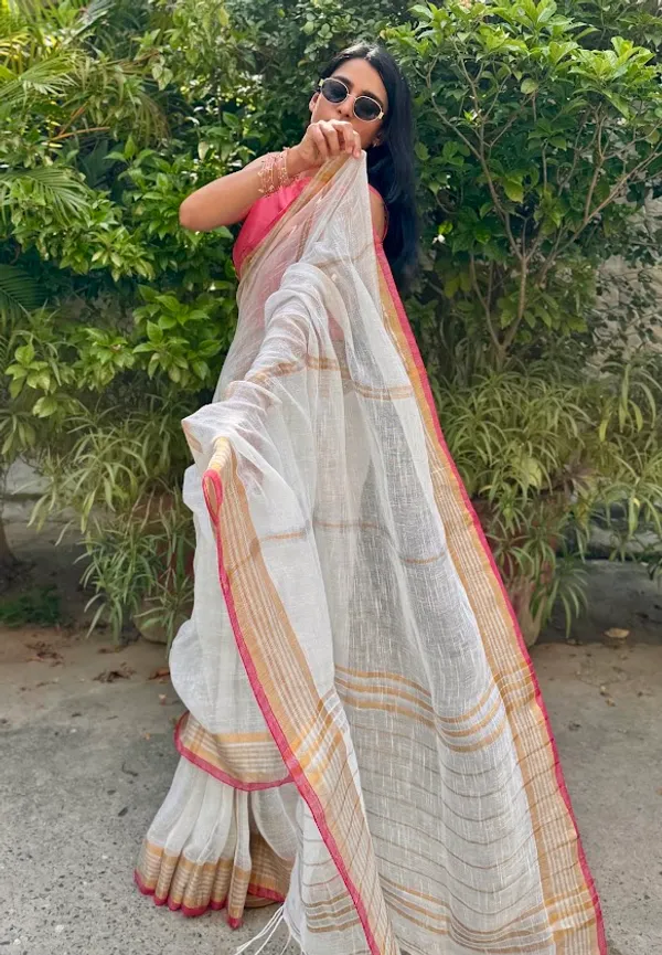 Gulnar_Ivory_Linen_Saree