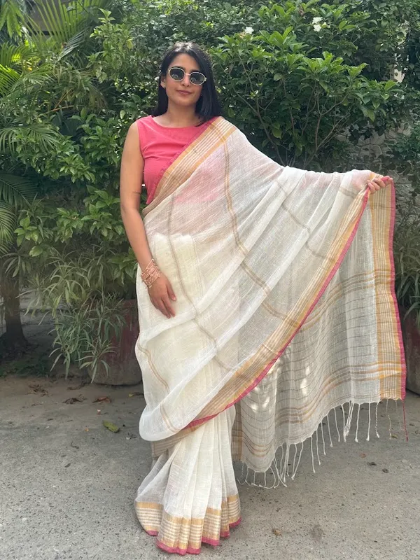 Gulnar_Ivory_Linen_Saree