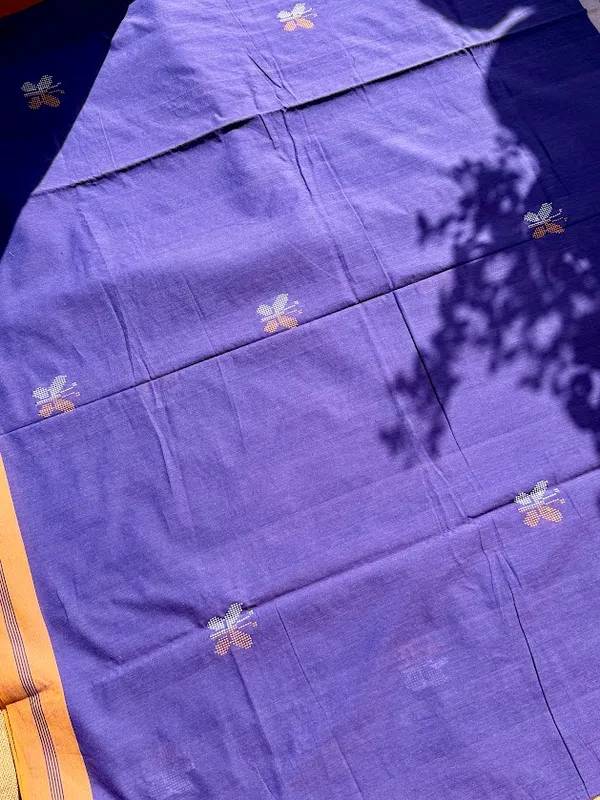 Indigo_Violet_Dhaniakhali_Pure_Cotton_Handloom_Saree_with_Jamdani_Butterfly_Motifs_&_Mustard_Yellow_Border