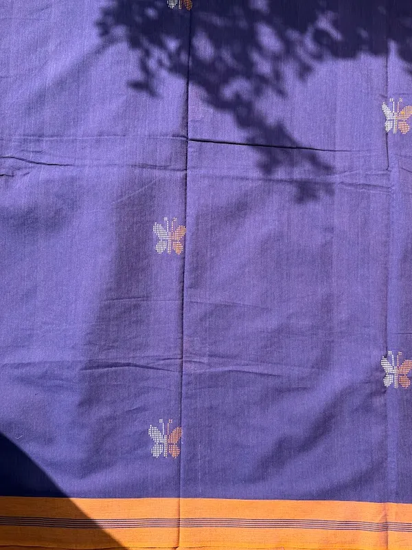 Indigo_Violet_Dhaniakhali_Pure_Cotton_Handloom_Saree_with_Jamdani_Butterfly_Motifs_&_Mustard_Yellow_Border