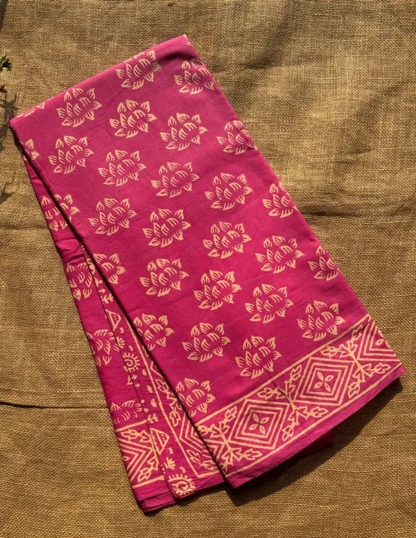 Kamal_Gulabi_Mulmul_saree_with_Blouse_Fabric