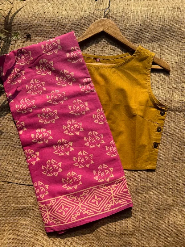 Kamal_Gulabi_Mulmul_saree_with_Blouse_Fabric