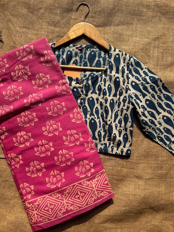 Kamal_Gulabi_Mulmul_saree_with_Blouse_Fabric