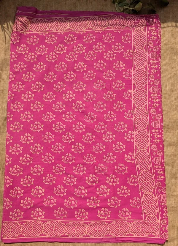 Kamal_Gulabi_Mulmul_saree_with_Blouse_Fabric