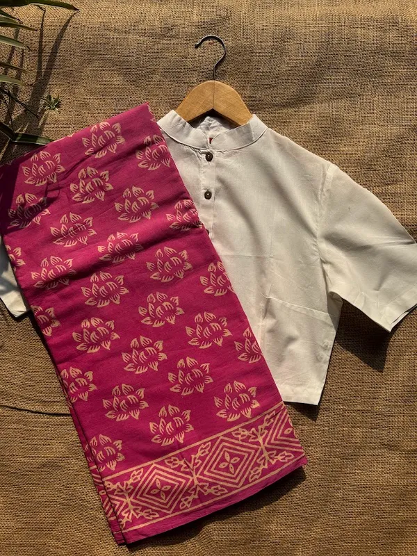 Kamal_Gulabi_Mulmul_saree_with_Blouse_Fabric