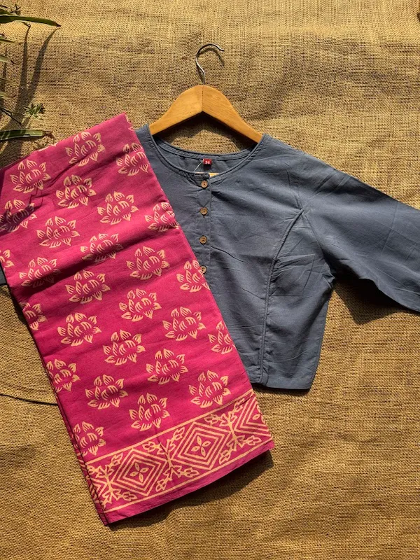 Kamal_Gulabi_Mulmul_saree_with_Blouse_Fabric