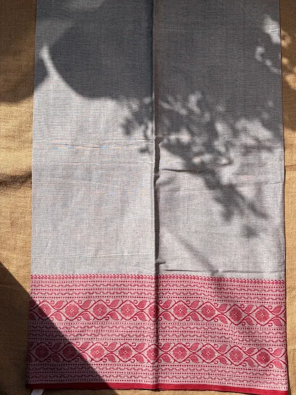 Light_Ash_Grey_&_Soft_Rose_Pink_Dhaniakhali_Pure_Cotton_Saree_with_Intricate_Jamdani_Border