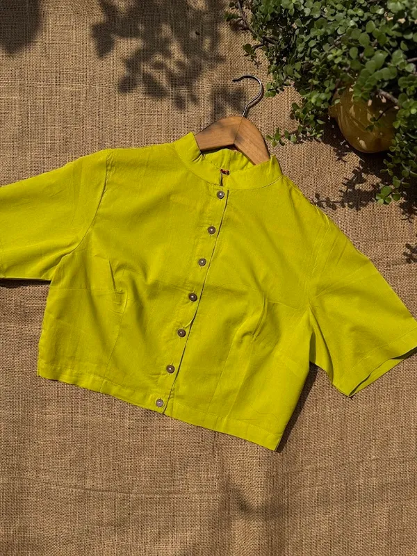 Lime_Mandarin_Neck_Solid_Cotton_Blouse