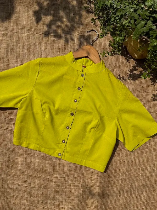 Lime_Mandarin_Neck_Solid_Cotton_Blouse