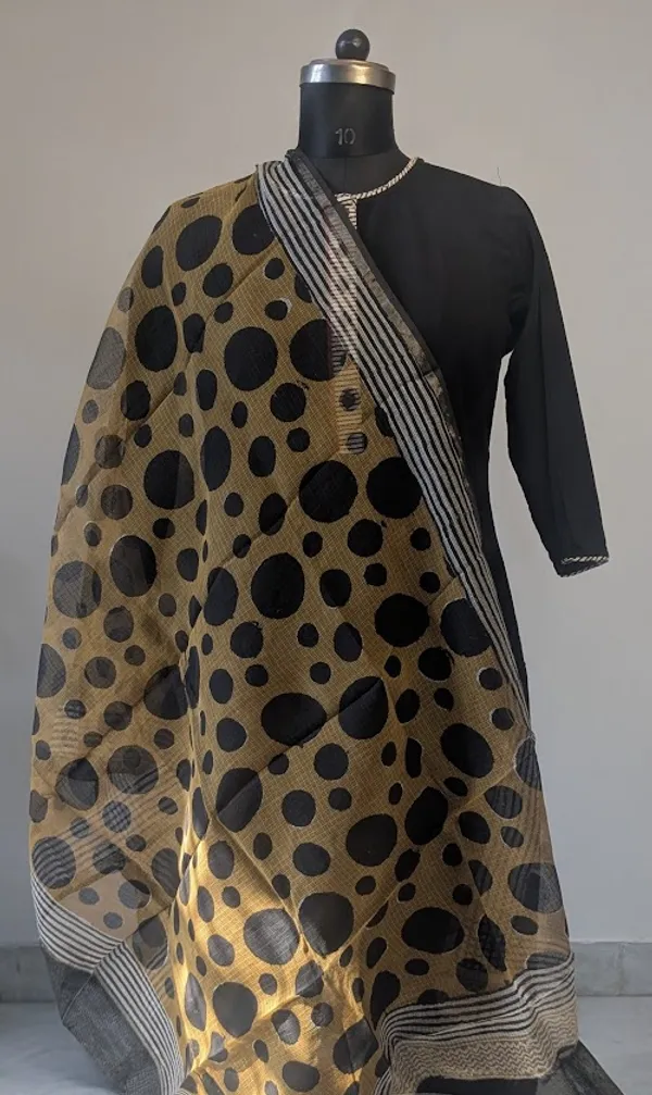 Mustard_Polka_Kota_Doria_Dupatta