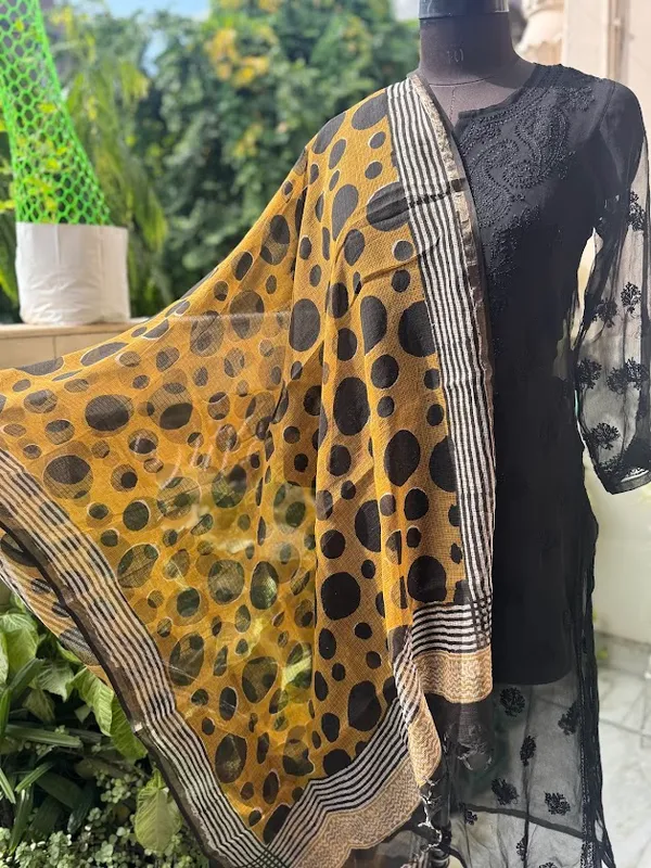 Mustard_Polka_Kota_Doria_Dupatta