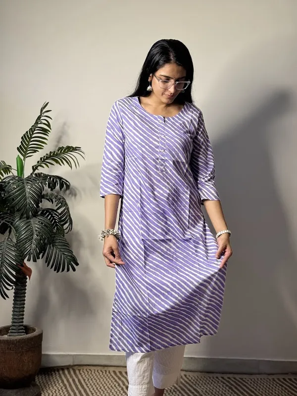 Muted_Purple_Leheriya_Heritage_Straight_Kurti