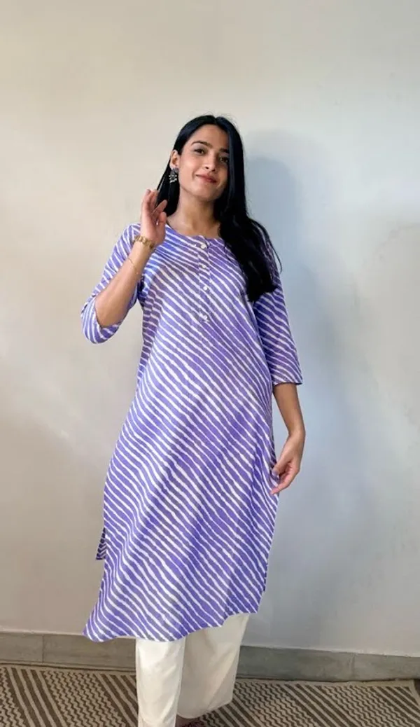 Muted_Purple_Leheriya_Heritage_Straight_Kurti