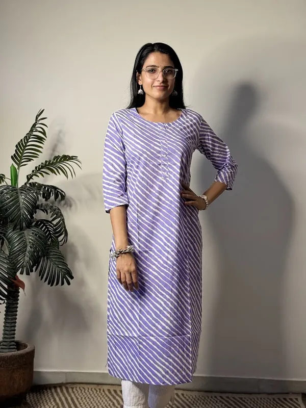 Muted_Purple_Leheriya_Heritage_Straight_Kurti