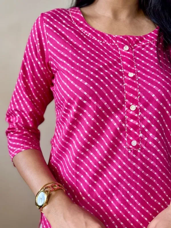 Rani_Pink_Leheriya_Traditional_Cotton_Kurti