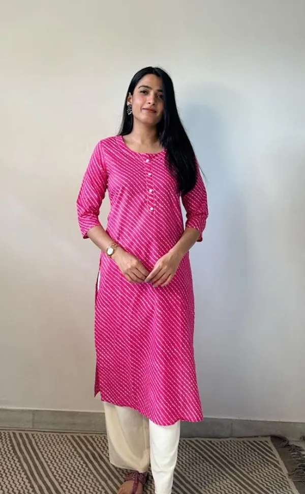 Rani_Pink_Leheriya_Traditional_Cotton_Kurti
