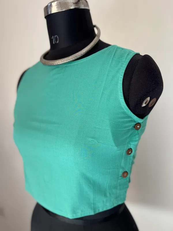 Sea_Green_(turquoise)_Sleeveless_Cotton_Blouse