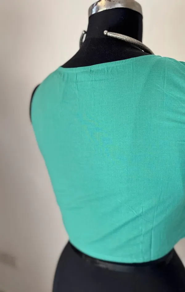 Sea_Green_(turquoise)_Sleeveless_Cotton_Blouse
