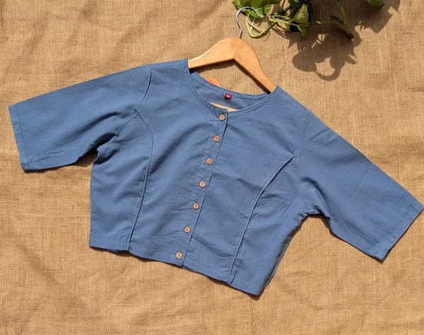 Denim__Blue_Front_Wooden_Button_Round_Neck_Cotton_Blouse