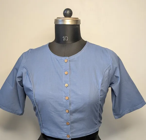 Denim__Blue_Front_Wooden_Button_Round_Neck_Cotton_Blouse