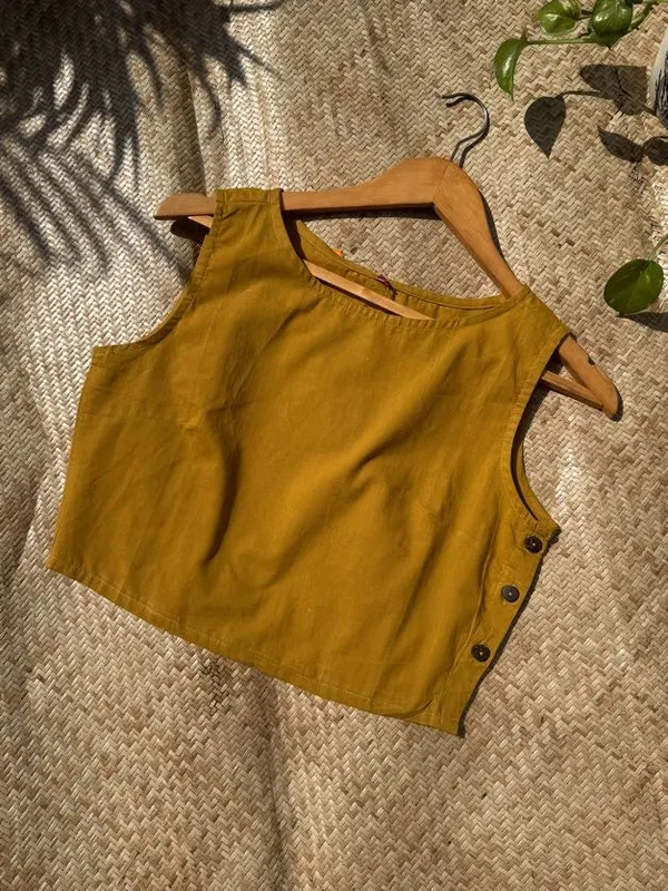 Mustard_Sleeveless_Cotton_Blouse