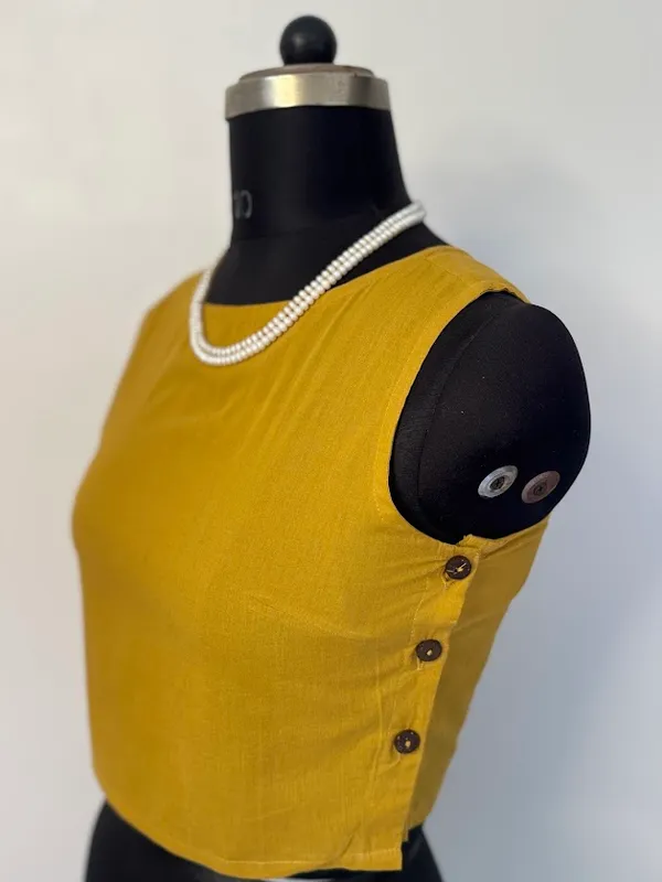 Mustard_Sleeveless_Cotton_Blouse