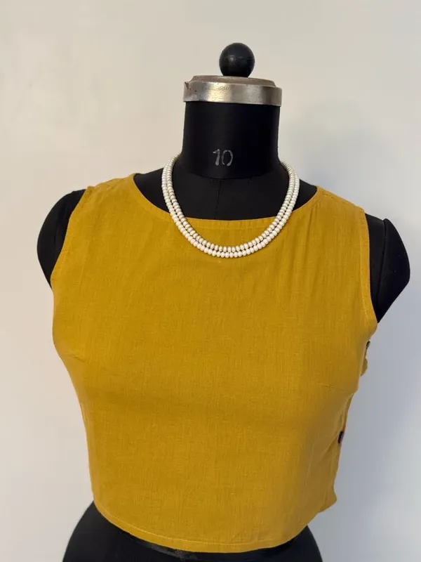 Mustard_Sleeveless_Cotton_Blouse