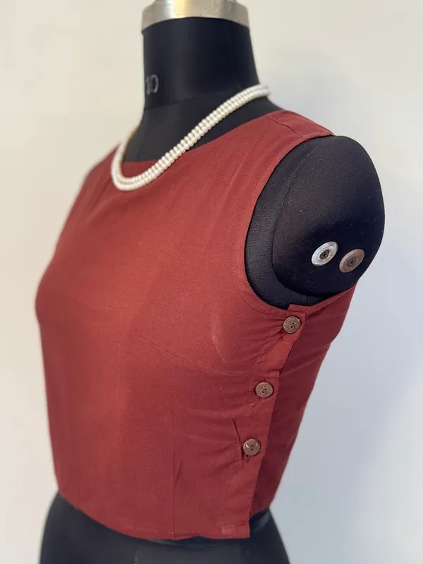 Chestnut_BROWN_Sleeveless_cotton_blouse