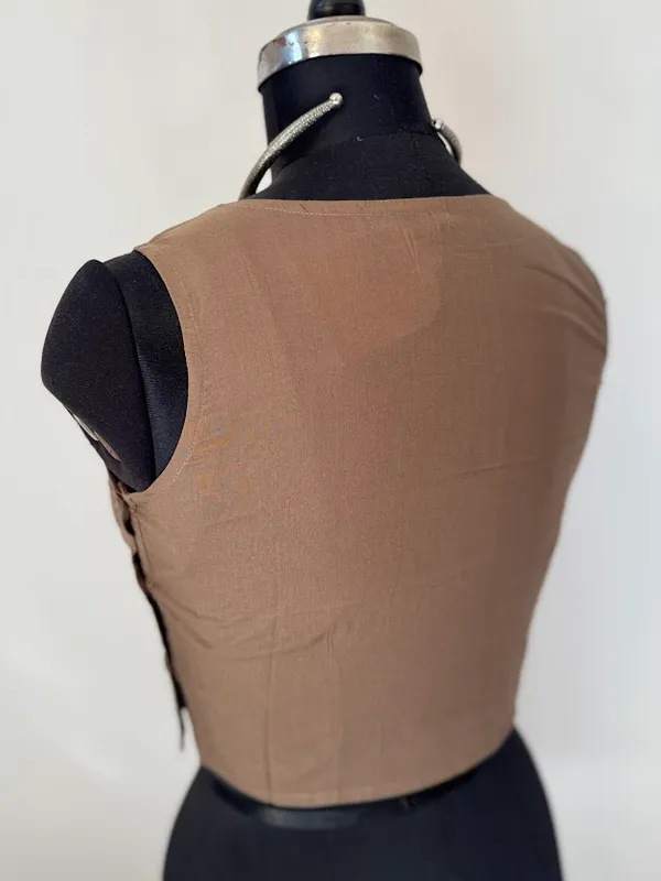 Taupe__Brown_Sleeve_less_cotton_Blouse