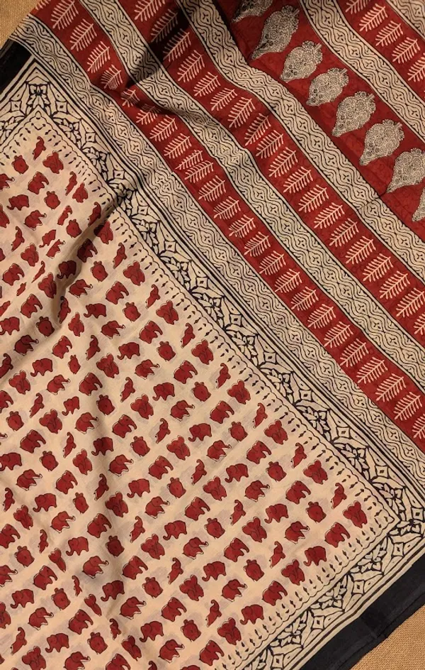 Terracotta_Haathi__Bagru_Print_Mul_Cotton_Saree_with_Blouse_Piece