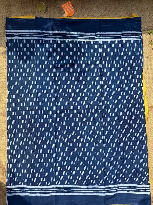The_Indigo_&_Mustard_Dabu_–_Hand_Block_Printed_Cotton__Saree