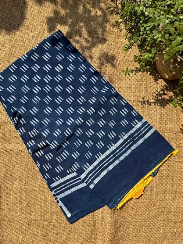 The_Indigo_&_Mustard_Dabu_–_Hand_Block_Printed_Cotton__Saree