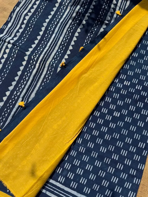 The_Indigo_&_Mustard_Dabu_–_Hand_Block_Printed_Cotton__Saree