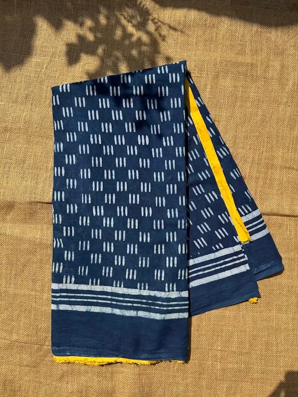 The_Indigo_&_Mustard_Dabu_–_Hand_Block_Printed_Cotton__Saree