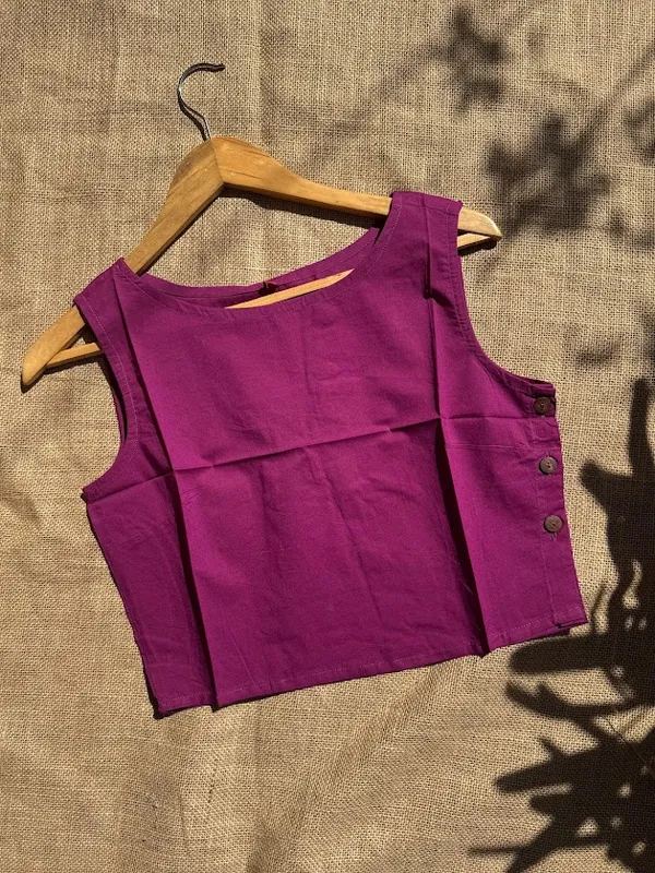 Electric_Violet_Sleeveless__Cotton_Blouse