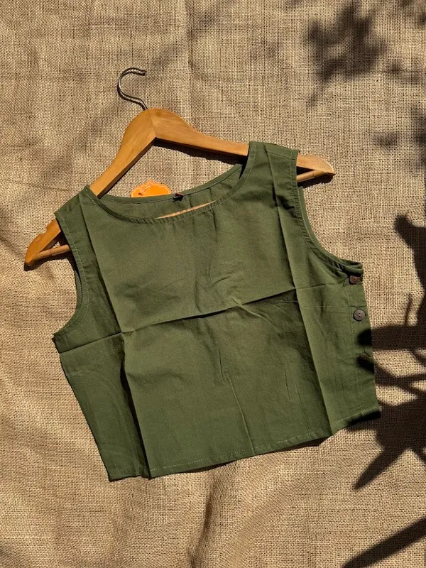 Olive_Green_Sleeveless_Cotton_Blouse