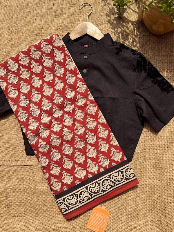 Bagru_Floral_Buti_Hand_Block__Cotton_Saree