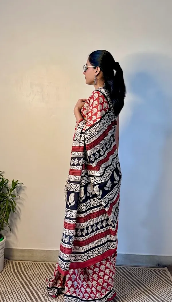 Bagru_Floral_Buti_Hand_Block__Cotton_Saree