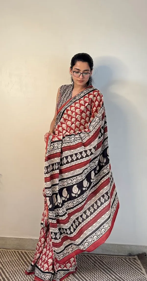 Bagru_Floral_Buti_Hand_Block__Cotton_Saree